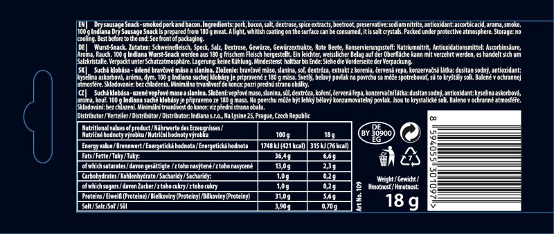 INDIANA Salami Original 18g